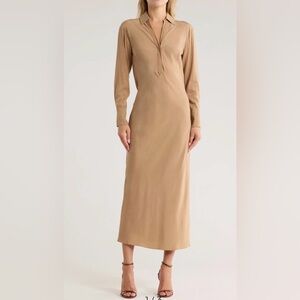Veronica Beard Classic Tan Long Sleeve Dress